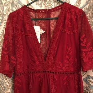Red lace jumper/maxi dress